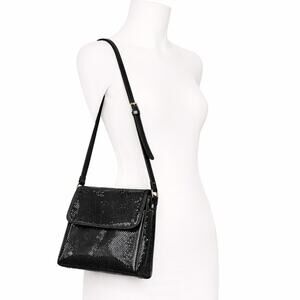 Whiting & Davis Black Mesh Shoulder Bag Evening Purse EUC